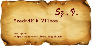 Szedmák Vilmos névjegykártya