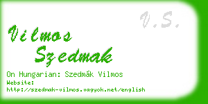 vilmos szedmak business card